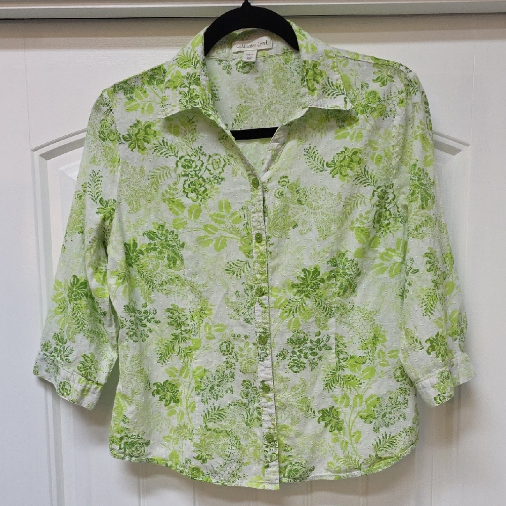 Coldwater Creek Floral Button Down - Sz PM